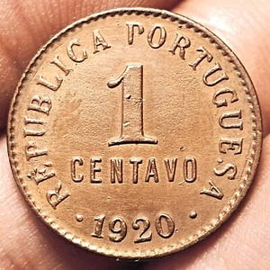 Portugal 1 Centavos 1920 Münze (aUNC! offene Sorte "P"!) - Bild 1 von 2