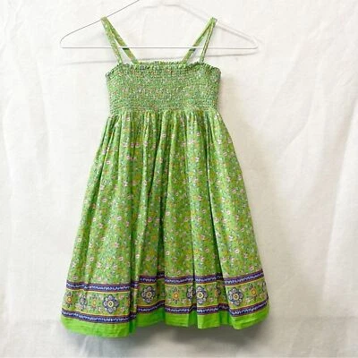 Ralph Lauren Girls Sz 6 Pure Cotton Sundress Floral Shirred Elastic Bodice Lined - Image 1 of 4