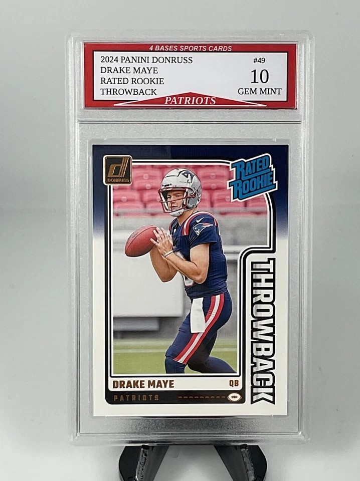 2024 Panini Donruss Drake Maye Throwback Rated Rookie Card #46 Gem Mint 10! - Image 1 of 1