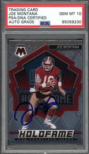 JOE MONTANA signed 2022 Panini Mosaic Holofame ON CARD AUTO Gem Mint PSA 10 - Picture 1 of 2