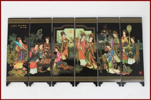( Mini ) Exquisite Chinese Classical Lacquer Painting Folding Screen Dream - Picture 1 of 6