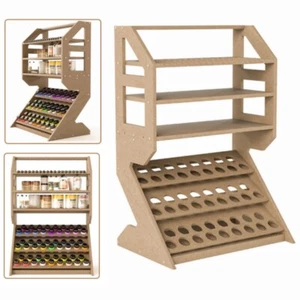 Paint Rack Storage Stand Wooden Craft Brush Holder Pigment Bottle Organizers - Picture 1 of 12