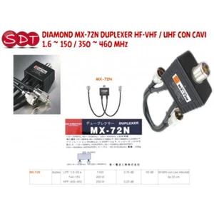 DIAMOND MX-72N DUPLEXER HF-VHF / UHF CON CAVI 1.6 ~ 150 / 350 ~ 460 MHz - Zdjęcie 1 z 2