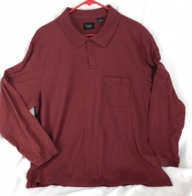 Camisa polo Haggar roja a cuadros para hombre talla XL 190122ABY/MHB Foto 1 de 4