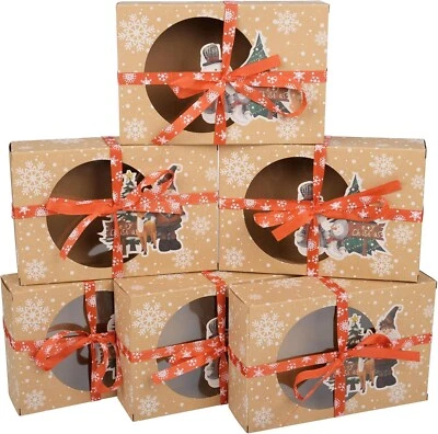 12 Pack Christmas Boxes for Gifts Cookie Cake Biscuit Sweet Box