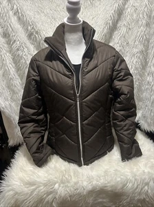 KC Collections Puffer Jacket Women's Large Brown Zipper Closer And Zip Pockets - Picture 1 of 6