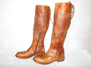 BEDSTU CAMBRIDGE DISTRESSED BROWN LEATHER WOMENS USA 9 RIDING BOOTS - Picture 1 of 10