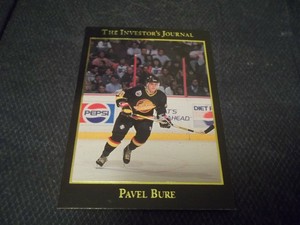 1993 The Investor`s Journal Gold Glossy Sample Promo #10 Pavel Bure Canucks