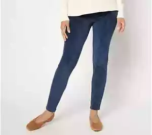 Quacker Factory Corduroy Tall Flat Waistband Jegging Dark Navy,TALL 1X A671330 - Picture 1 of 1