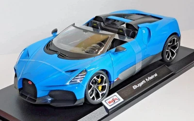 MAISTO 1:18 Escala - Bugatti Mistral - Azul - Modelo de coche fundido a presión Foto 1 de 3