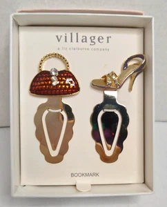 Bookmarks New Liz Claiborne Company Villager Jeweled Gold Tone New Bookmarks - Picture 1 of 5