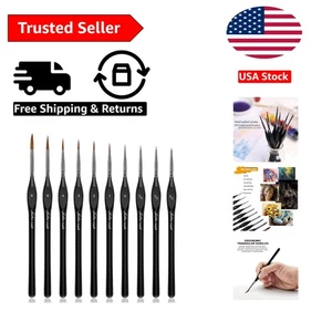 Craft with Precision: 10 Mini Detail Brushes for Fine Art & Nail Designs - Picture 1 of 8
