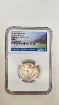 ⭐ 2020 W MARSH BILLINGS ROCK NGC CERTIFIED MS65 #604 - Image 1 of 2