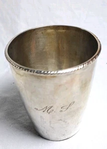 BICCHIERINO ARGENTO 800 BECKER IDEA REGALO MONOGRAMMA INCISO ARREDO - Foto 1 di 6