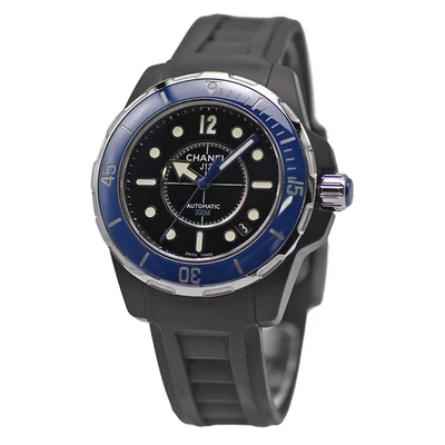 CHANEL H2561 Automatic  Stainless Steel Black Blue Wristwatch Watch Used Japan - Image 1 of 4