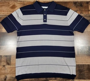 Fujito Charlie Brown Poloshirt Herren 4 blau grau gestreift Japan Cholo OG Chicano  - Bild 1 von 11