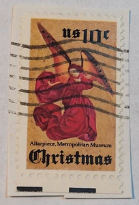 Sello postal de Estados Unidos ~ Ángel/Retablo de Navidad ~ 10¢ publicado/usado ~ K19 - Imagen 1 de 6