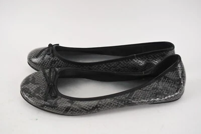 Женские кожаные балетки American Eagle с принтом из серой змеиной кожи размер 9,5 - Изображение 1 из 4