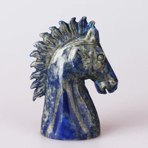 4.1" Natural Lapis Lazuli Quartz Crystal Hand Carved Horse Carving 044 - Imagen 1 de 6