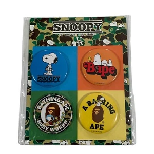 A Bathing Ape Bape Peanuts Snoopy & Woodstock Multi Color 2014 Pin Set - Picture 1 of 3