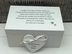 Personalisierte Erinnerungsbox ~ BABYVERLUST ~ beliebiger Name ~ Trauerfall in Erinnerung an - Bild 1 von 4
