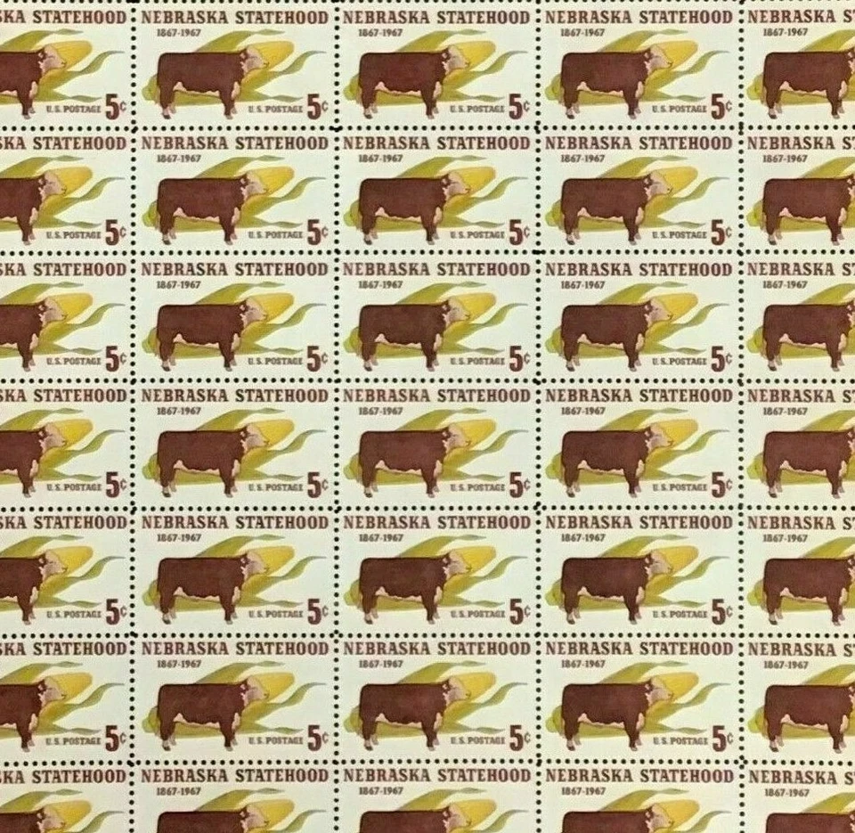 Full mint sheet of 50 stamps #1328 Nebraska Statehood MNH OG perfect condition - Image 1 of 1
