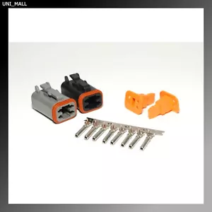 Kit de conector hembra Deutsch DT 4 pines negro y gris 14-16AWG enchufes estampados, EE. UU. - Imagen 1 de 6
