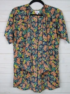 Lularoe Kids Bianka Blue with Pink and Yellow Floral Kimono Size 3 - Picture 1 of 3