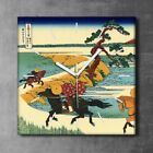 Canvas Clock Wall Art Horses Gallop The Fields of Sekiya Hokusai Ukiyoe 30x30