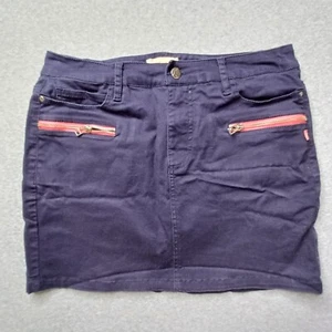 Boom Shankar Skirt Women 10 Blue Mini Cotton Zip Pocket Streetwear Boho Festival - Picture 1 of 9