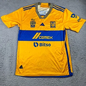 Tigres UANL 24/25 "Camargo" Home Soccer Jersey Adidas Slim Fit Gold Mens Medium - Picture 1 of 8