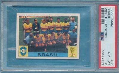 PSA 8 LAZARONI BRAZIL FUTBOL 1990 PANINI WORLD CUP SOCCER #36 GRADED FIFA *TPHLC - Изображение 1 из 4