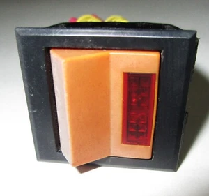 CARLING Red Illuminated Rocker Switch Used Cut Out - Picture 1 of 5