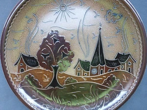 Keramik Wandteller in Handarbeit, WandschmuckDekoration - Bild 1 von 2