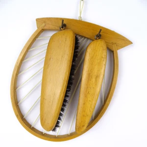 Vintage Bürste, Kleiderbürsten Paar mit Halterung, Brush Set, Bugholz, 1930-1950 - Bild 1 von 8