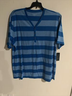 mens Tshirts Short Sleeves Striped XXL Slim Fit Cotton Blend - Image 1 of 3