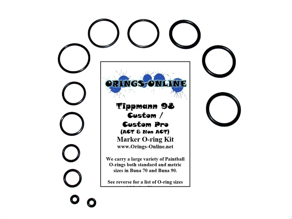 Tippmann 98 Custom / Custom Pro Paintball Marker O-ring Oring Kit x 2 rebuilds