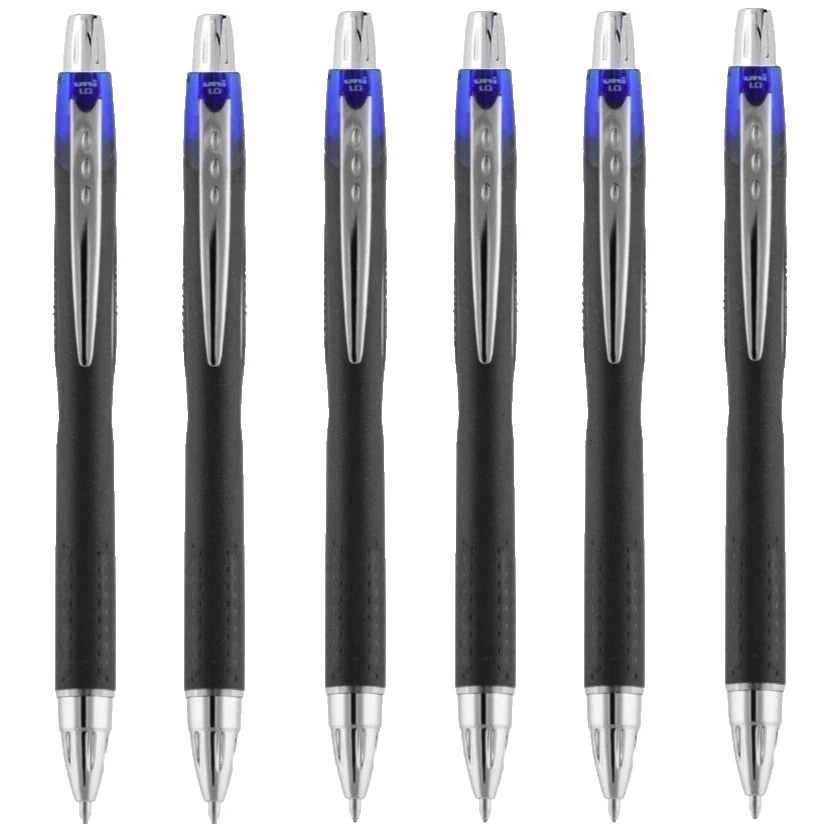 Uniball Jetstream Retractable Ball Pen 1.0mm Med Point Blue 6/Pk Office School - Image 1 of 1