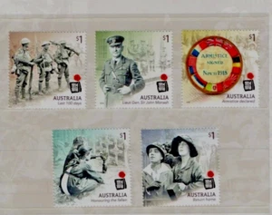 AUSTRALIA 2018-CENTENRRY OF WWI 1914-1918 -AND SO IT IS PEACE COMPLETE SET MUH - Picture 1 of 1