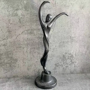 Scultura danzante vintage fatta a mano MCM ghisa decorazione casa ufficio statuina 14" - Foto 1 di 11