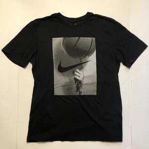 Nike Athletics T Shirt Black Size Large Athletic Cut Basketball Finger - Picture 1 of 9