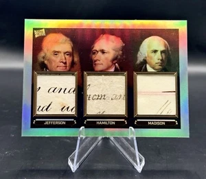 Jefferson/Hamilton/Madison Pieces Of The Past Triple Handwritten Relic #113 - Picture 1 of 2