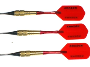 Soft Tip Darts Used 8 Gram 1/4" Brass with Aluminum Shafts & New Flights #4096 - Picture 1 of 3