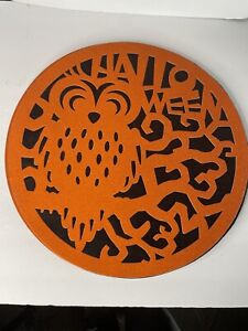 5 emplacements hibou coupe matrice Halloween épais feutre orange 15 pouces décoration murale ronde