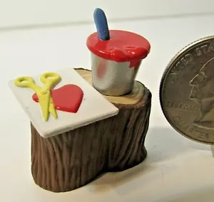 Hallmark Merry Miniature Valentine 1993 STUMP & CAN paint heart - Picture 1 of 7