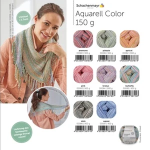 150g (53,00€/kg) Schachenmayr Aquarell Color - Bändchengarn  Schals Tücher Tops - Bild 1 von 11