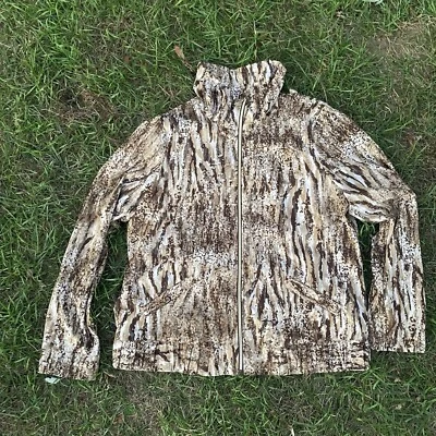 Chaqueta para mujer Laura Ashley con estampado animal dorada ligera con cremallera frontal Y2K XL Foto 1 de 4