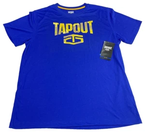 TAPOUT MMA T-Shirt Kurzarm Blau Herren Large Dry Fit Spell Out (Neu mit Etikett) - Bild 1 von 7