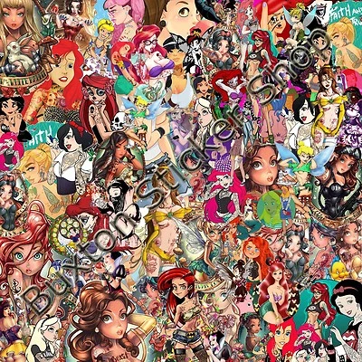 BUXTON STICKER SHOP Sticker Bomb girls tattooed sheet Euro Vinyl Decal Wrap Laptop Pinup Dub