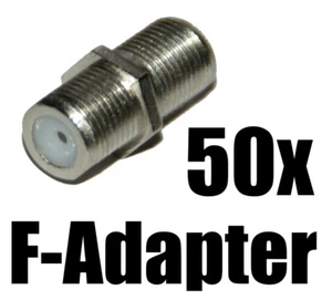 50x F-Adapter F-conector para cable SAT - Coaxial - con hexágono - Imagen 1 de 1